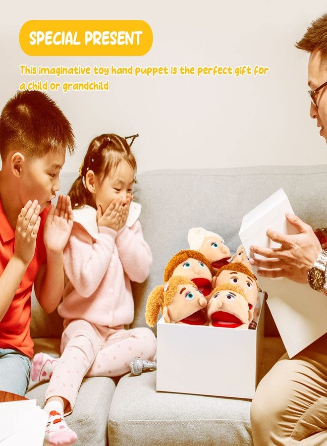 ZJoey 1 Pcs Family Hand Puppets 13 Inch Grandparents, Mom & Dad, Brother & Sister Plush Hand Puppet Toys Role-Play Toy Puppets for Kids Storytelling Imaginative Pretend Play Teaching Preschool(Sister) - Image 4